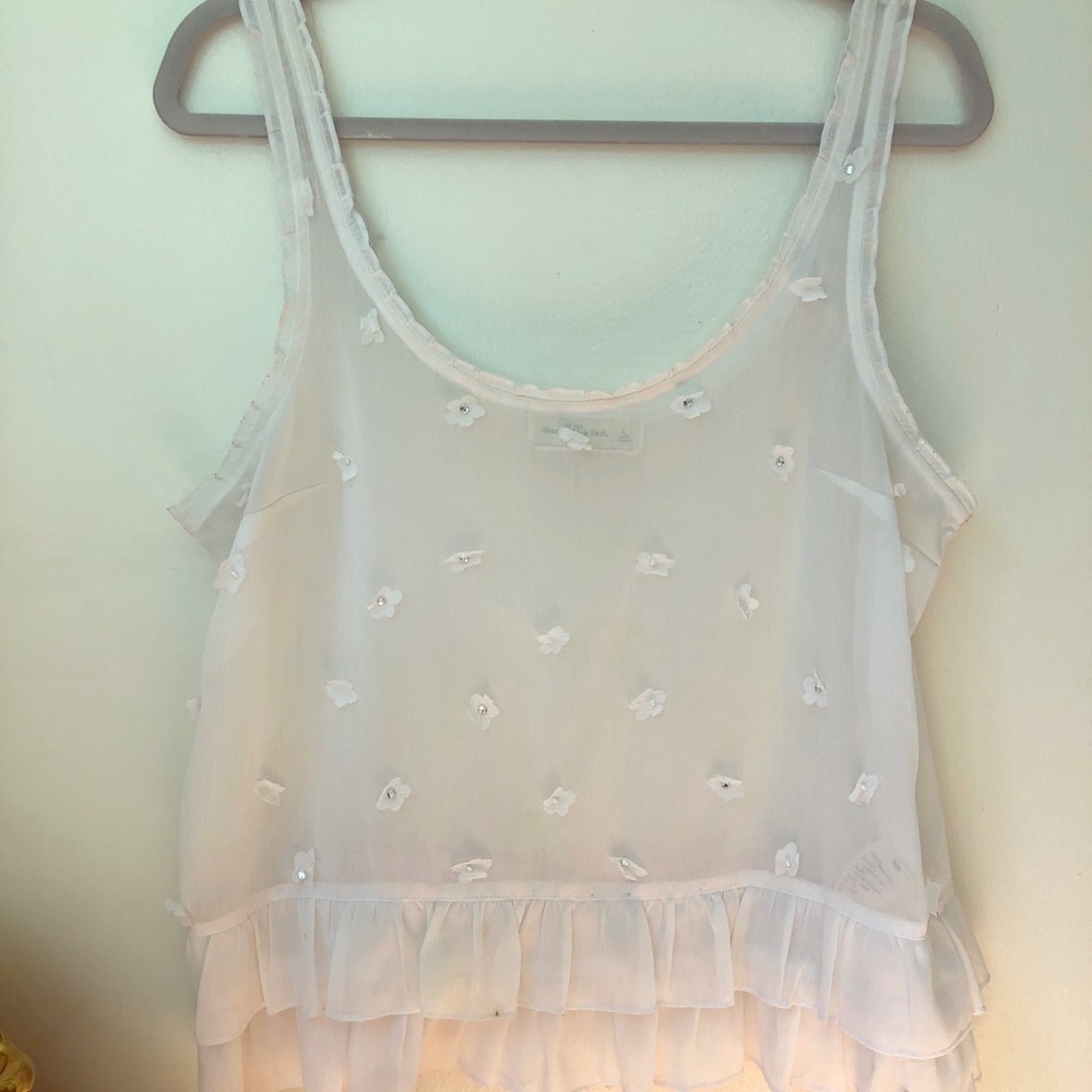Abercrombie and Fitch white ruffles top